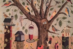 "Birds and Birdhouses" hooked by Sondra Kreiner and Karen Maddox in Celebrations XX